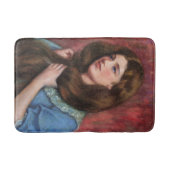 Tapis De Bain Fille aux beaux longs cheveux bruns (Devant)