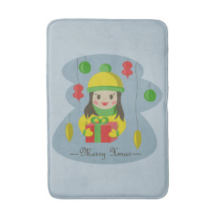 Tapis De Bain Fille avec boîte cadeau de Noël