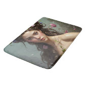 Tapis De Bain Fille avec des fleurs dans ses cheveux (Angle)