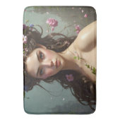 Tapis De Bain Fille avec des fleurs dans ses cheveux (devant Vertical)