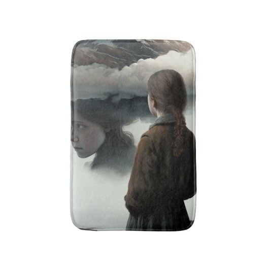 Tapis De Bain Fille avec des nuages (Devant (Vertical))