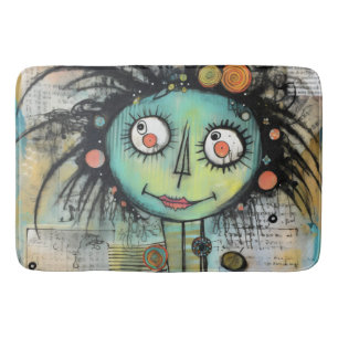 Tapis De Bain Fille Dame Art Collage 10