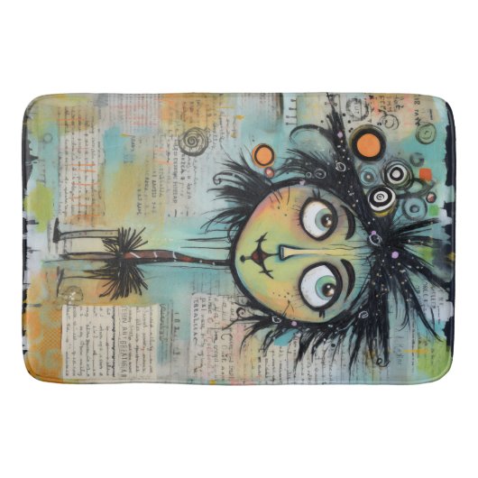 Tapis De Bain Fille Dame Art Collage 9 (Devant)