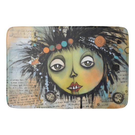 Tapis De Bain Fille Dame d'art Collage 7 (Devant)