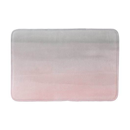 Tapis De Bain Fille d'aquarelle moderne rose et gris brillant (Devant)