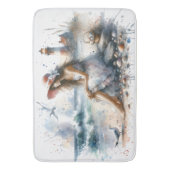 Tapis De Bain Fille d'aquarelle romantique par phare (devant Vertical)