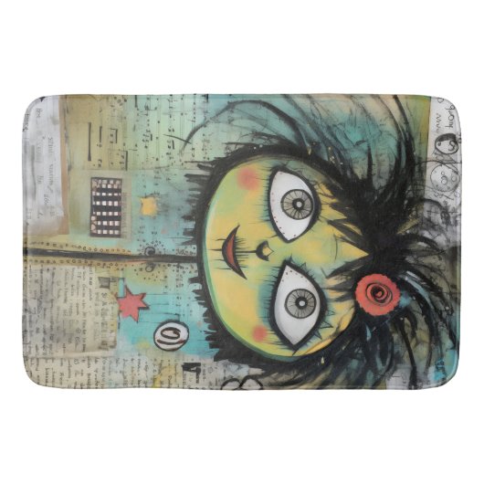 Tapis De Bain Fille de l'art du collage 4 (Devant)