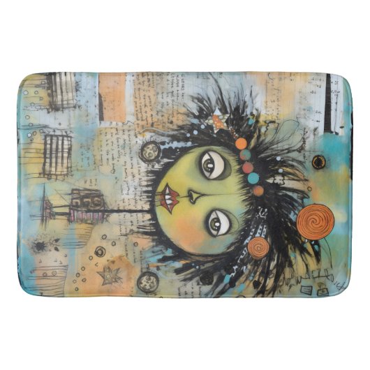Tapis De Bain Fille de l'art du collage 7 (Devant)