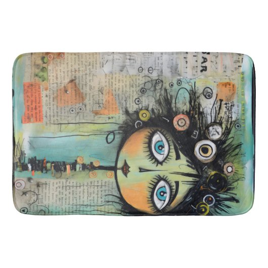 Tapis De Bain Fille de l'art du collage 8 (Devant)