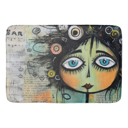 Tapis De Bain Fille de l'art du collage 8 (Devant)
