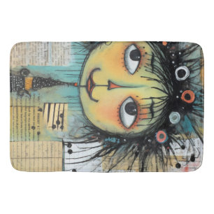 Tapis De Bain Fille de l'art du collage Dame 1