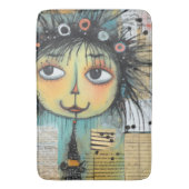 Tapis De Bain Fille de l'art du collage Dame 1 (devant Vertical)