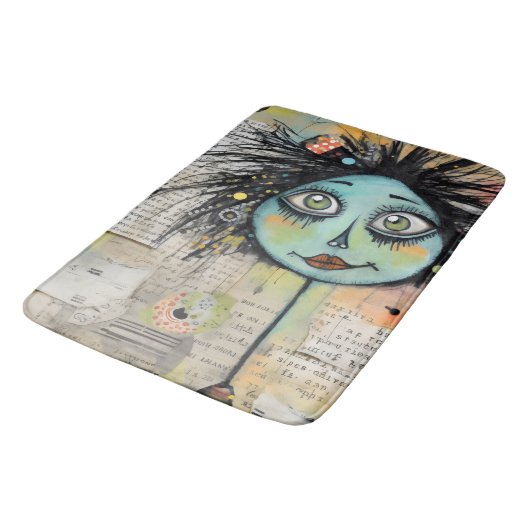 Tapis De Bain Fille de l'art du collage Dame 2 (Angle)