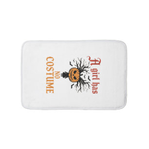 Tapis De Bain Fille d'Halloween n'a pas de costume de citrouille