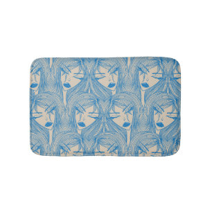 Tapis De Bain Fille glamour : motif sans couture stylisée.
