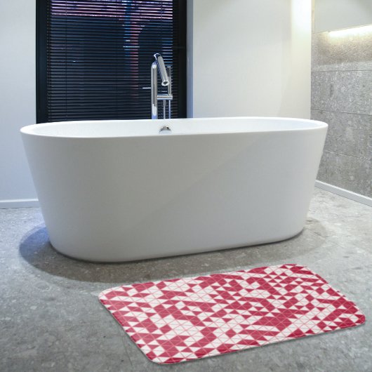 Tapis De Bain Fille moderne Magenta rose géométrique