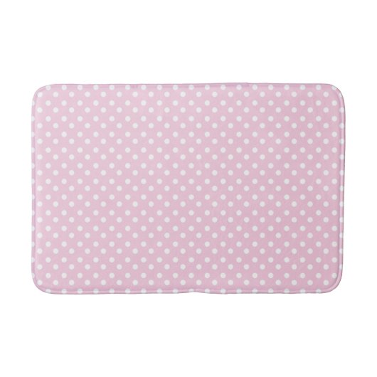Tapis De Bain Fille Pastel rose avec Pois blancs (Devant)
