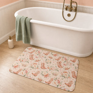Tapis De Bain Fille Peach Western Coquette Shabby Chic