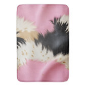 Tapis De Bain Fille Rose Noir Blanc Or Cowhide (devant Vertical)