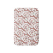 Tapis De Bain Fille Rosy-Blanc Botanique Boucles De Feuilles De  (Devant (Vertical))