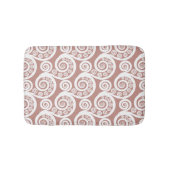 Tapis De Bain Fille Rosy-Blanc Botanique Boucles De Feuilles De  (Devant)