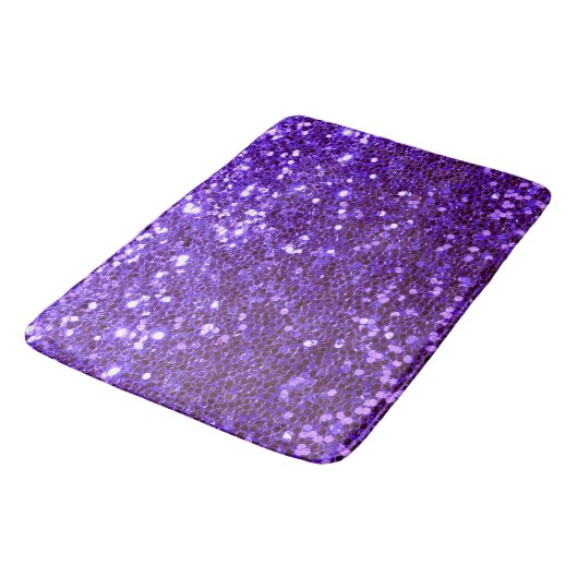 Tapis De Bain Fille Violet Parties scintillant Bling Glam modern (Angle)