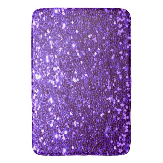 Tapis De Bain Fille Violet Parties scintillant Bling Glam modern (devant Vertical)