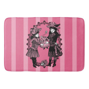 Tapis De Bain Filles en tête poupée rose