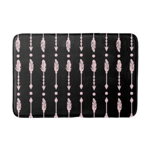 Tapis De Bain Filles Flèches Rose & Noir Décor Bohème Chic