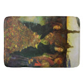 Tapis De Bain Filles ramassant des feuilles d'automne pour un fe (Devant)