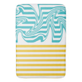 Tapis De Bain Fissures et torsades en Turquoise et Jaune (devant Vertical)