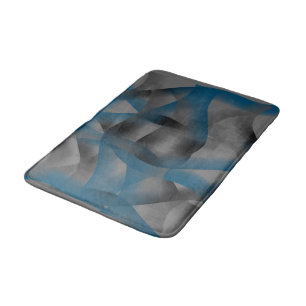 Tapis De Bain Fissures noires et bleues, avec parties en dégradé