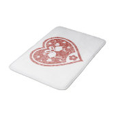 Tapis De Bain Flamant rose de coeur texturé (Angle)