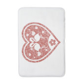 Tapis De Bain Flamant rose de coeur texturé (Devant (Vertical))