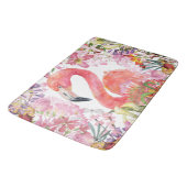 Tapis De Bain Flamant rose en Jungle Fleur - Motif d'été (Angle)