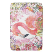 Tapis De Bain Flamant rose en Jungle Fleur - Motif d'été (devant Vertical)