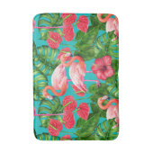 Tapis De Bain Flamant rose et aquarelle du jardin tropical (Devant (Vertical))
