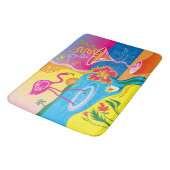 Tapis De Bain Flamant rose et cocktail d'été (Angle)