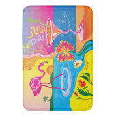 Tapis De Bain Flamant rose et cocktail d'été (devant Vertical)
