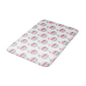 Tapis De Bain Flamant rose et fleurs (Angle)