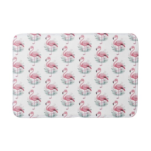 Tapis De Bain Flamant rose et fleurs (Devant)