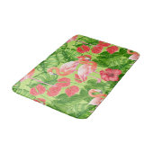 Tapis De Bain Flamant rose et plantes tropicaux (Angle)