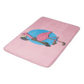 Tapis de bain flamant rose fantaisie (Angle)
