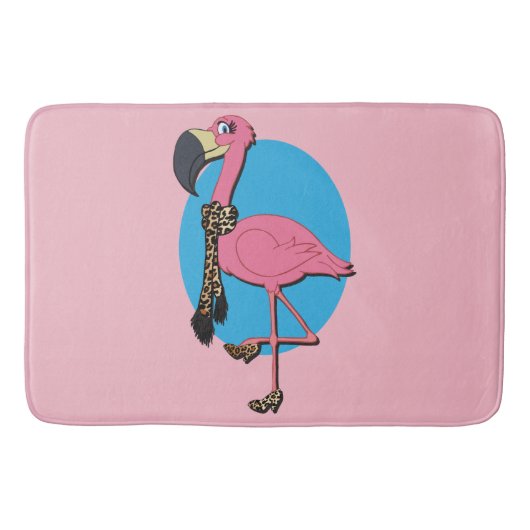 Tapis de bain flamant rose fantaisie (Devant)