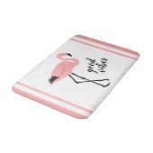 Tapis De Bain Flamant rose Good Vibes Rose Noir Cute Mat Bain (Angle)
