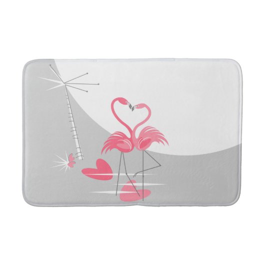 Tapis De Bain Flamant rose Love Grosse lune mat bain (Devant)