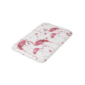 Tapis De Bain Flamant rose motif aquarelle, design dynamique. (Angle)