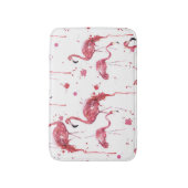 Tapis De Bain Flamant rose motif aquarelle, design dynamique. (Devant (Vertical))