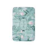 Tapis De Bain Flamant rose Orchidée Tropical Motif Turquoise ID8 (Devant (Vertical))