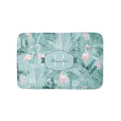 Tapis De Bain Flamant rose Orchidée Tropical Motif Turquoise ID8 (Devant)